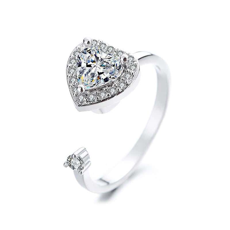 Anel De Ansiedade <Br>Coração De Diamante
