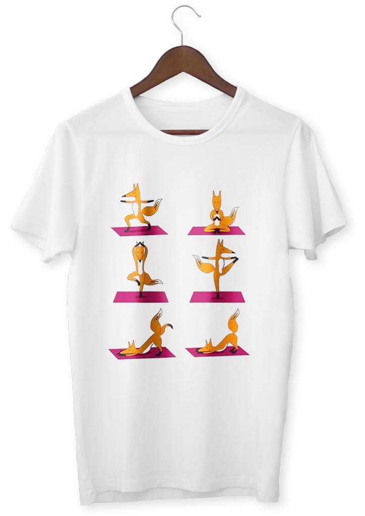 T-Shirt Zen <Br> Postura De Yoga Da Raposa