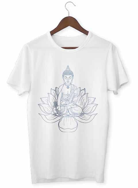 T-Shirt Zen <Br> Buda Flor De Lótus