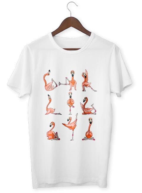 T-Shirt Zen <Br>Rosa Flamejante Postura De Ioga