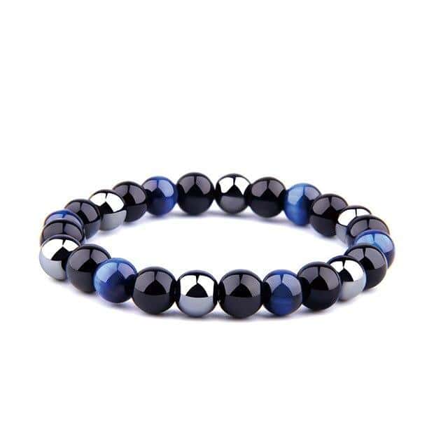 Pulseira Anti-Stress <Br>Em Lápis-Lazúli, Obsidiana Preta E Hematite