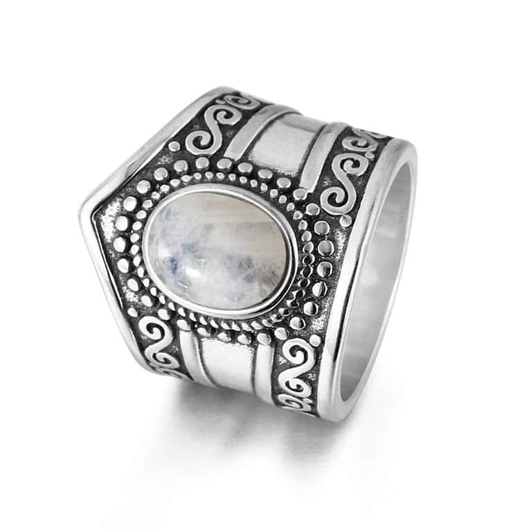 Anel Zen <Br>Pedra Da Lua Étnica