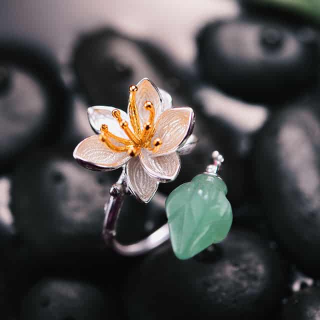 Anel Anti-Stress <Br>Flor De Lótus (Prata)