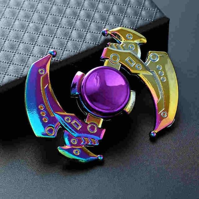 Fidget Girador De Mão Heptagonal Arco-Íris Liga De Zinco Metal Fidget Spinner Metal Rolamento Edc Dedo Spinner Mão Alivia O Stress
