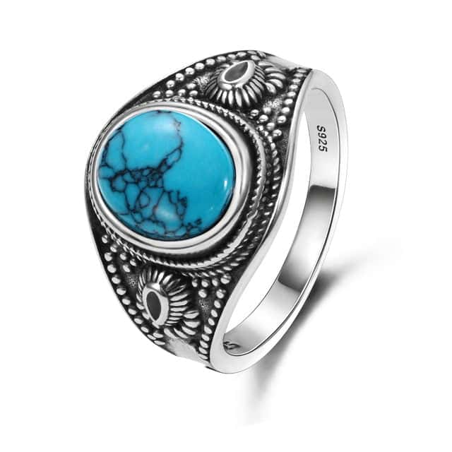 Anel Zen <Br>Prata Turquesa