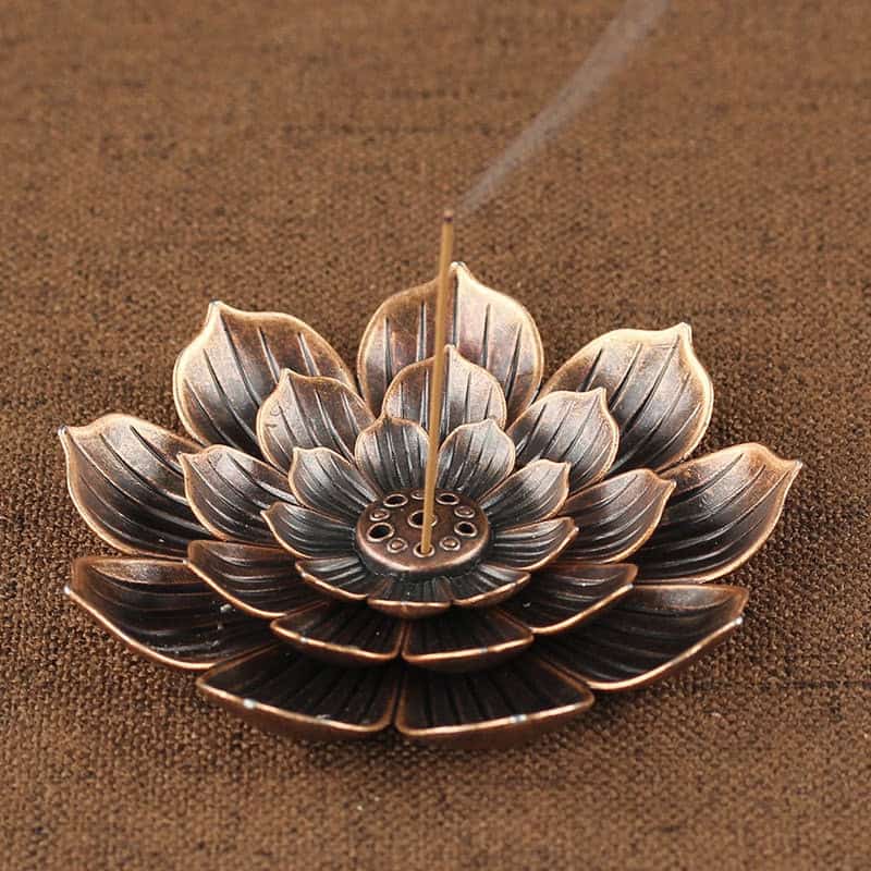 Suporte Para Incenso <Br>Flor De Lótus Em Zinco